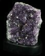 Dark Purple Amethyst Cluster On Wood Base #36445-1